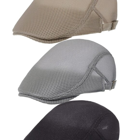 Mesh Newsboy Cap Set Breathable Summer Adjustable Retro Beret Hats Y2K